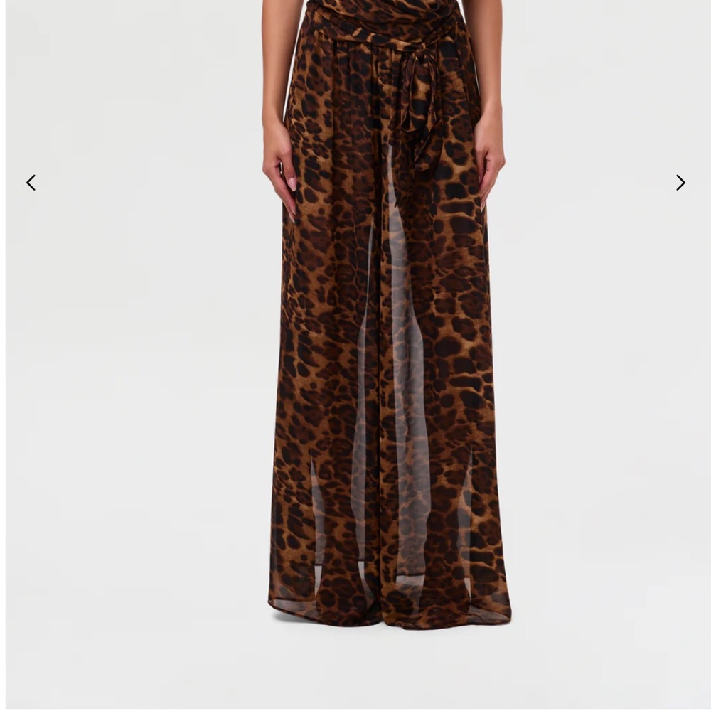 Naked Wardrobe Leopard Print Wide Leg Pants